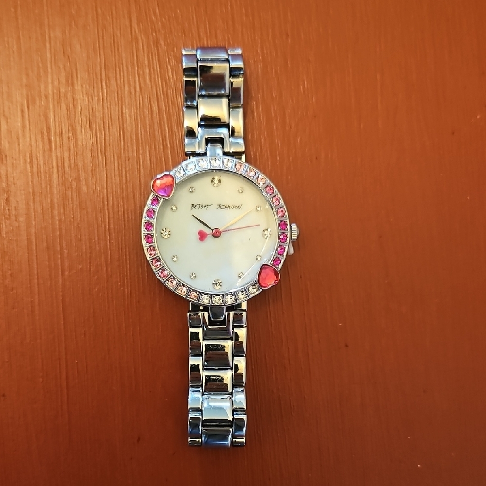 Silver and Pink Women's Watch